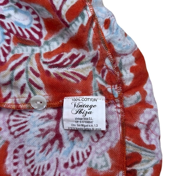 VTG Ibiza Women’s Dress M Red Floral Boho Tunic Tiered 100% Cotton preppy. - Picture 9 of 9